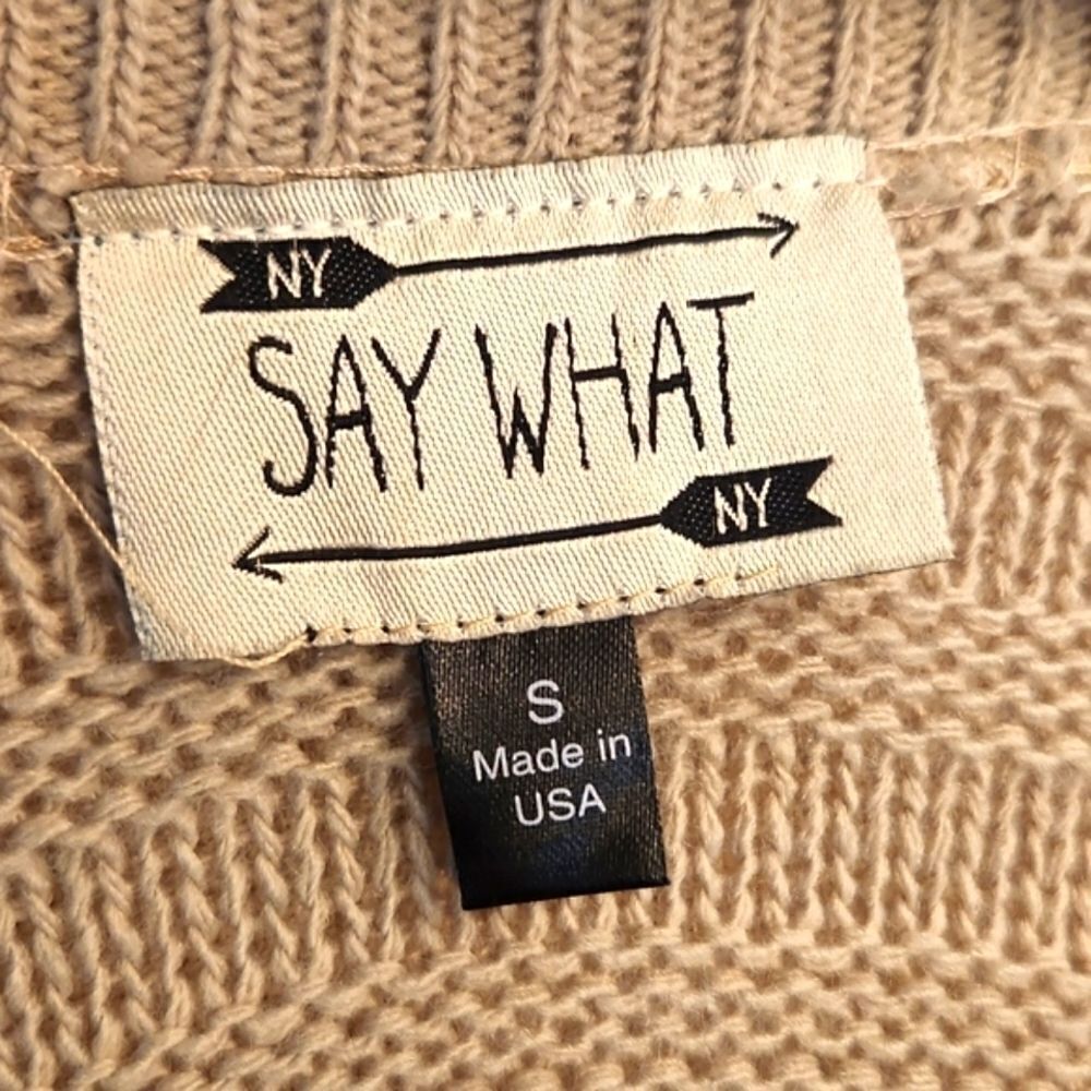 COPY - JUNIORS Say What tan lightweight cardigan size Small. - Picture 9 of 10